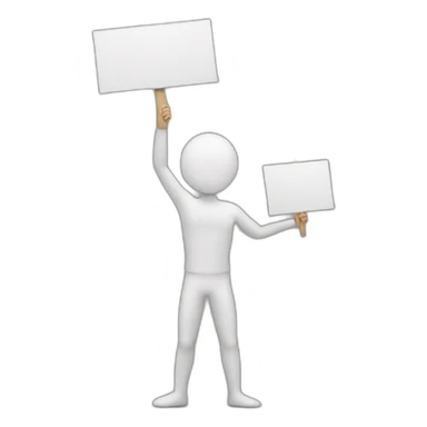 man holding up sign saying ne sticker