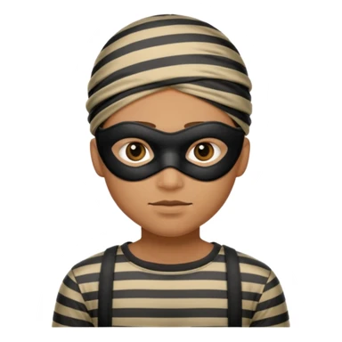 A theif robber emoji,Stripped shirt.eye mask. sticker