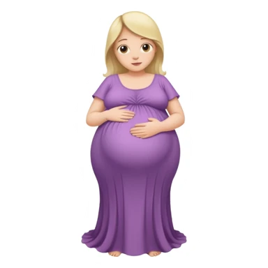very heavily pregnant overdue lady with large belly  sticker