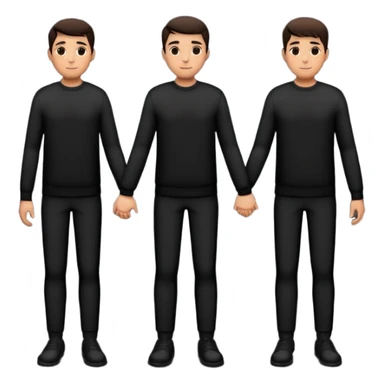 Três homens de mãos dadas, faça como se fosse sombra da silhuetas sticker