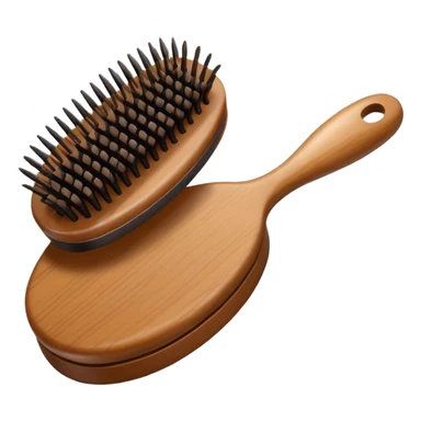 brown hairbrush, Samsung emoji style, simple and clear sticker