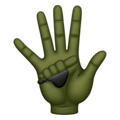 rock n roll hand sign in dark green color sticker