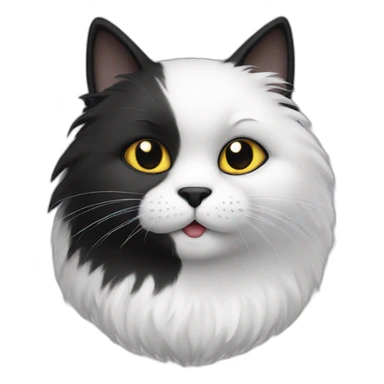 A black cat with white fur on its chest sticker