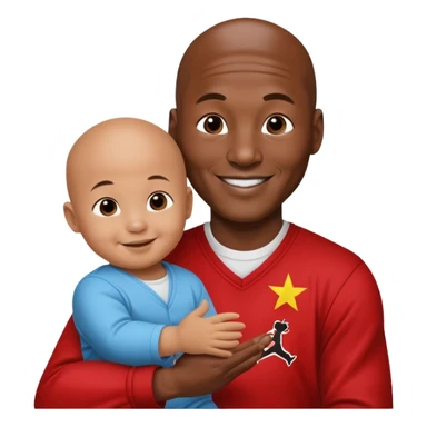 Michael Jordan shaking hands with a Chinese baby sticker