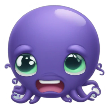 cute kraken crying sticker