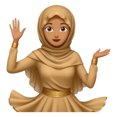 fully veiled woman dancing face also sticker