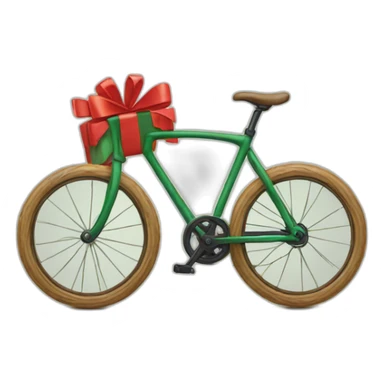 a wrapped present shape bike sticker