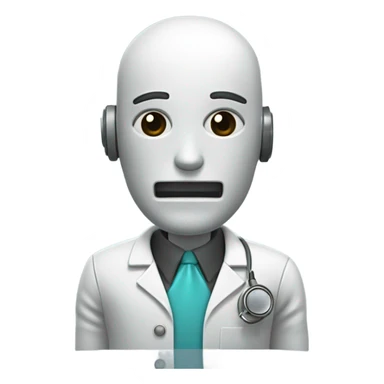 It has a half-robot appearance and a half-doctor appearance. sticker