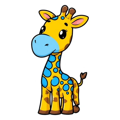 Smurf and a giraffe combined  sticker