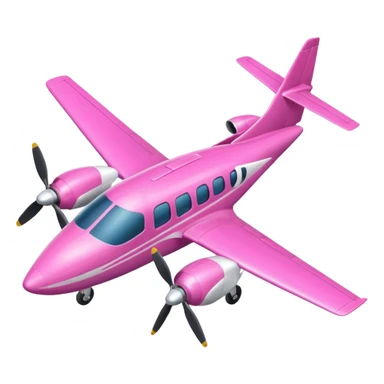 simple tiny pink turboprop aircraft sticker