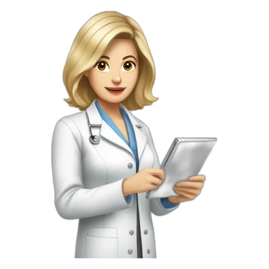 Posh-Radiologist-performing-breast-mammography-to-leni-klum sticker