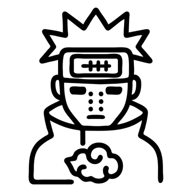 Nagato character as a simple, clean icon, minimal details, bold lines sticker
