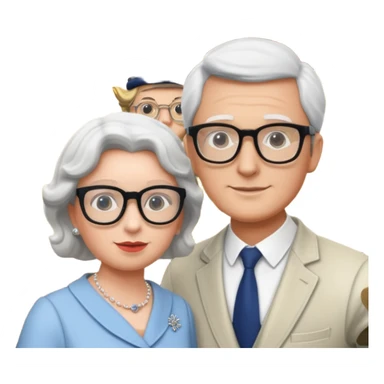 a man who's taking a selfie in a room with the statue of the queen elizabeth the II sticker