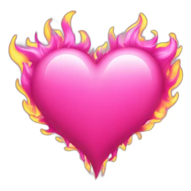 Pink heart with pink flames cool sticker
