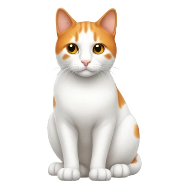 white and orange cat with no legs  sticker