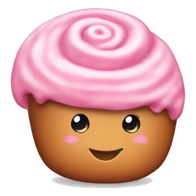 Pink cinnamon bun with frosting sticker