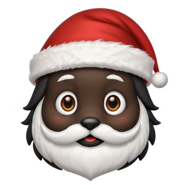 miniature black pinmcher in santa aht sticker