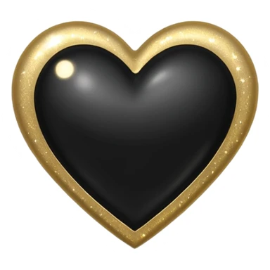 black heart with gold sparkles sticker