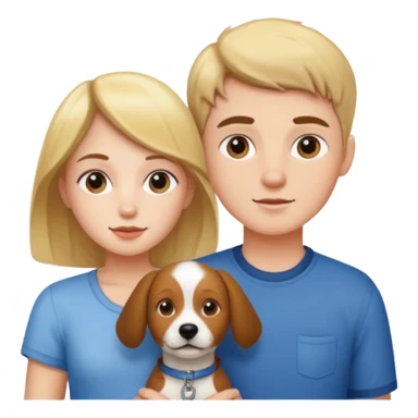 Girl and boy with a dog sticker