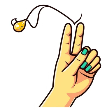 hand making delicious gesture with sparkles sticker