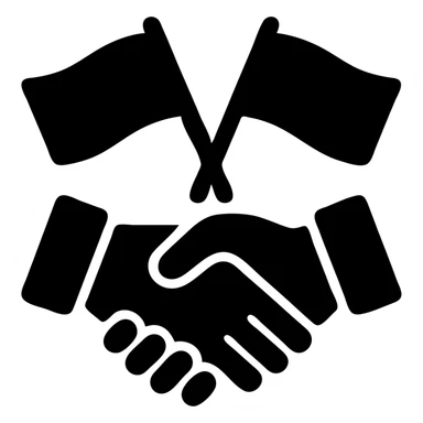 handshake with flags sticker