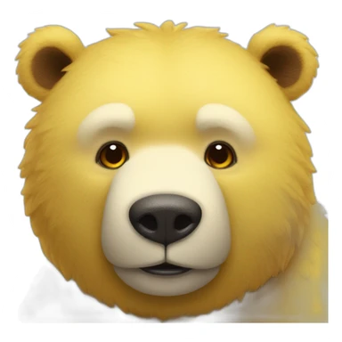 Gros ours jaune avec un petit mayo rouge sticker