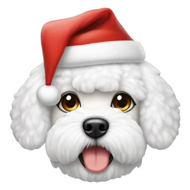 Bichon Frise wearing Santa hat  sticker