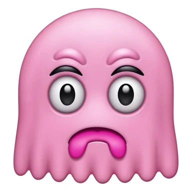 Pink Pacman ghost character with big girl eyelashes sticker