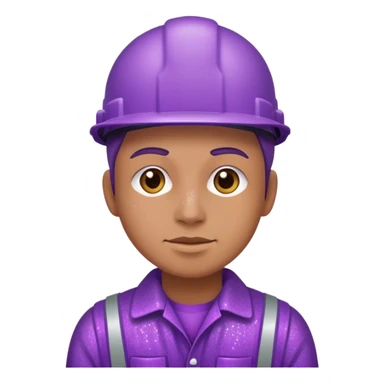 industrial worker wearing purple glittery clothes sticker