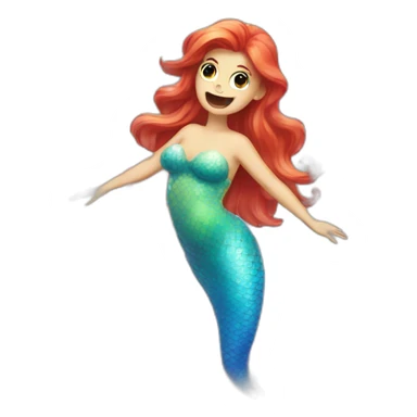 mermaid farting rainbow bubbles sticker