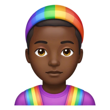 black person wearing rainbow clothes sticker