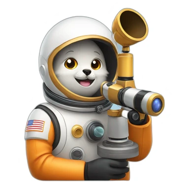 cosmonaute with foxy head and a telescope sticker