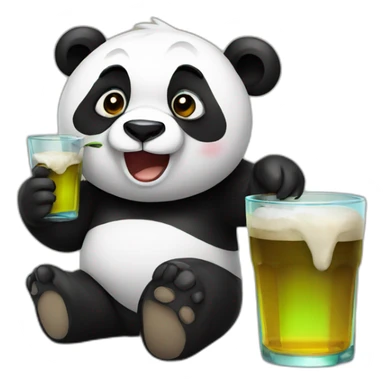 Drunk panda sticker