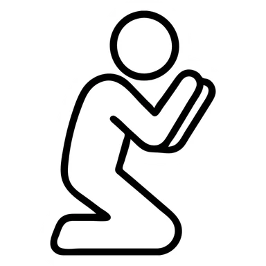 outlined icon of a man praying sticker