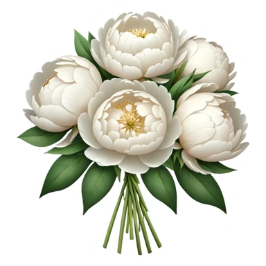White peonies bouquet  sticker