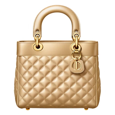 Lady Dior bag champagne gold leather front sticker