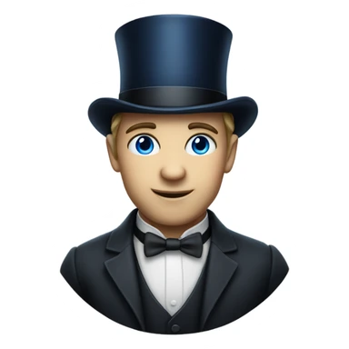 dapper gentleman in top hat blue eyes sticker
