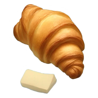 Croissant on a blue plate sticker