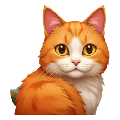 Cat Watching Sunset Scene sticker