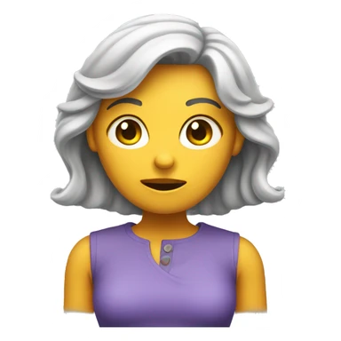 3D female emoji confused sticker