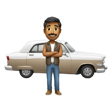 indian guy on a long drive sticker