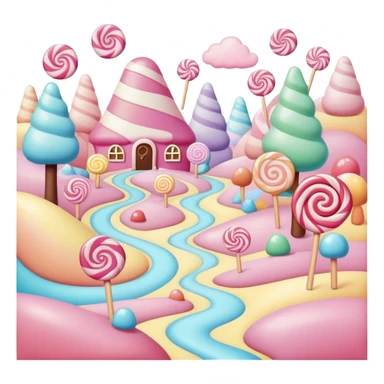 candy land  pastel surreal landscape sticker