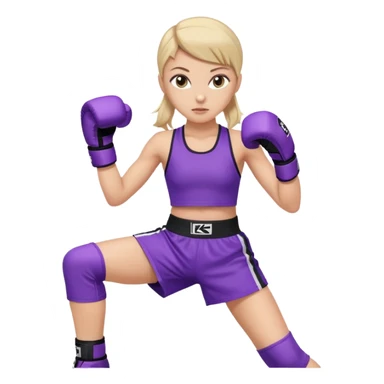 a white girl in  purple gear kickboxing sticker
