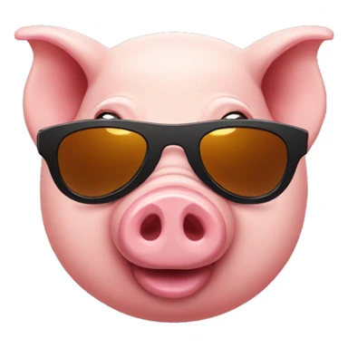 Pig with a sunglasses sticker