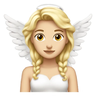 Caucasion, blonde princess with angel wings sticker