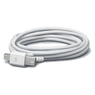 coiled white iPhone cable sticker