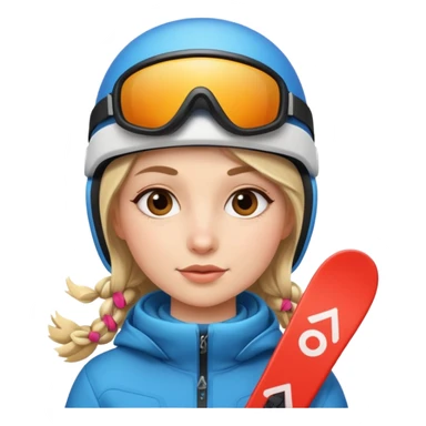 The girl is skiing sticker