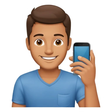 casual guy with phone sticker