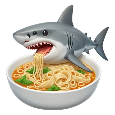 Shark eating lomein  sticker
