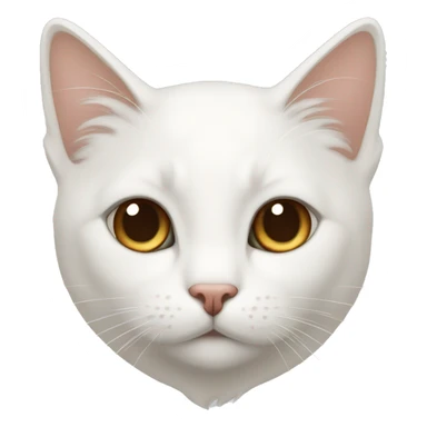 A pure and beautiful white cat has clearly distinguishable brown spots on its head sticker